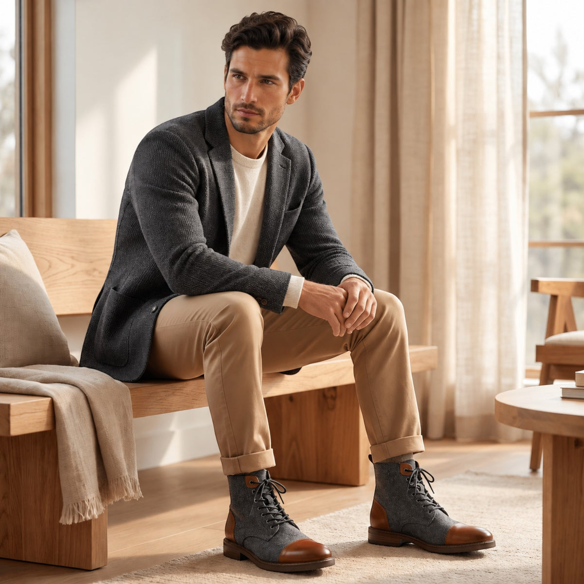 Botas Hombre Lana con Piel