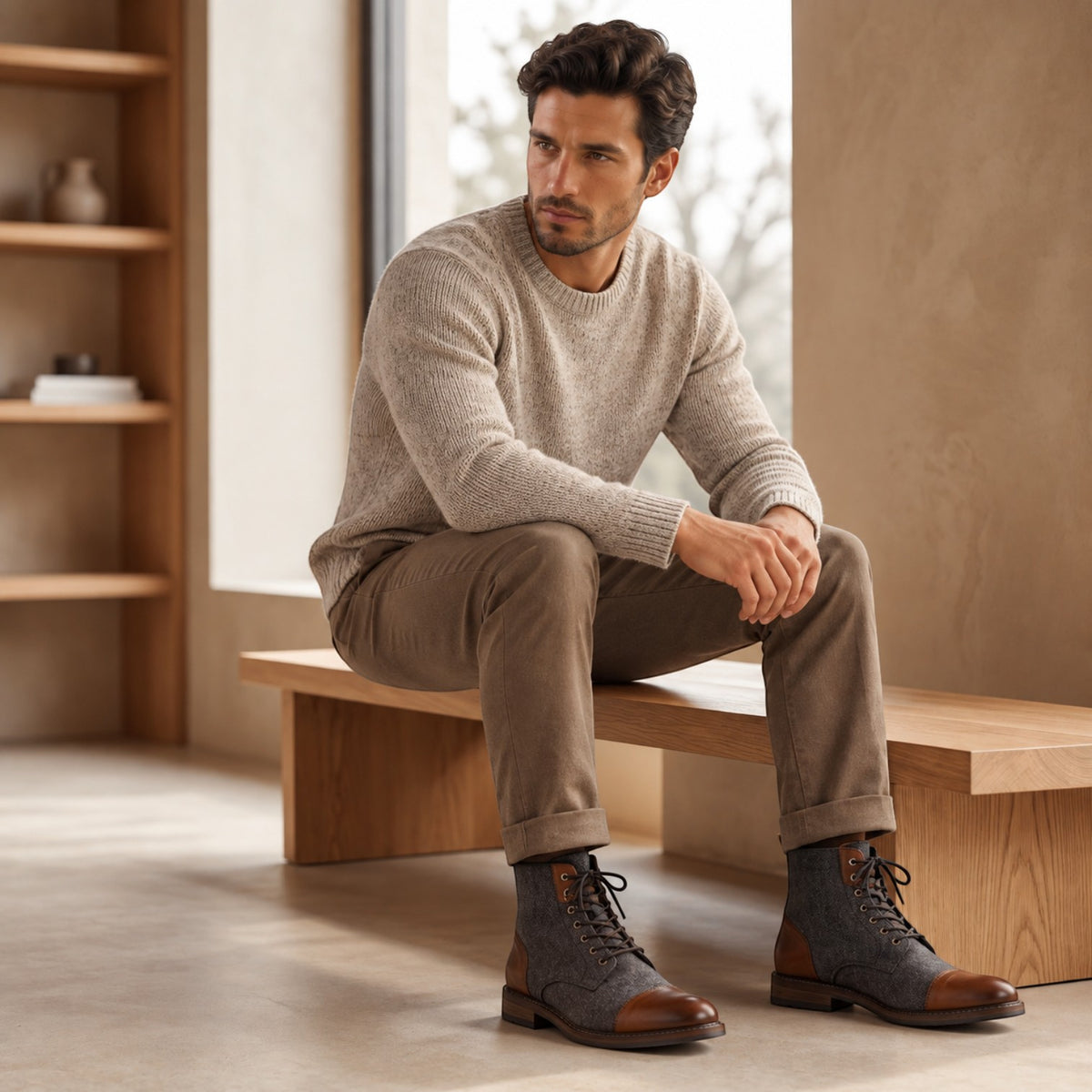 Botas Hombre Lana con Piel
