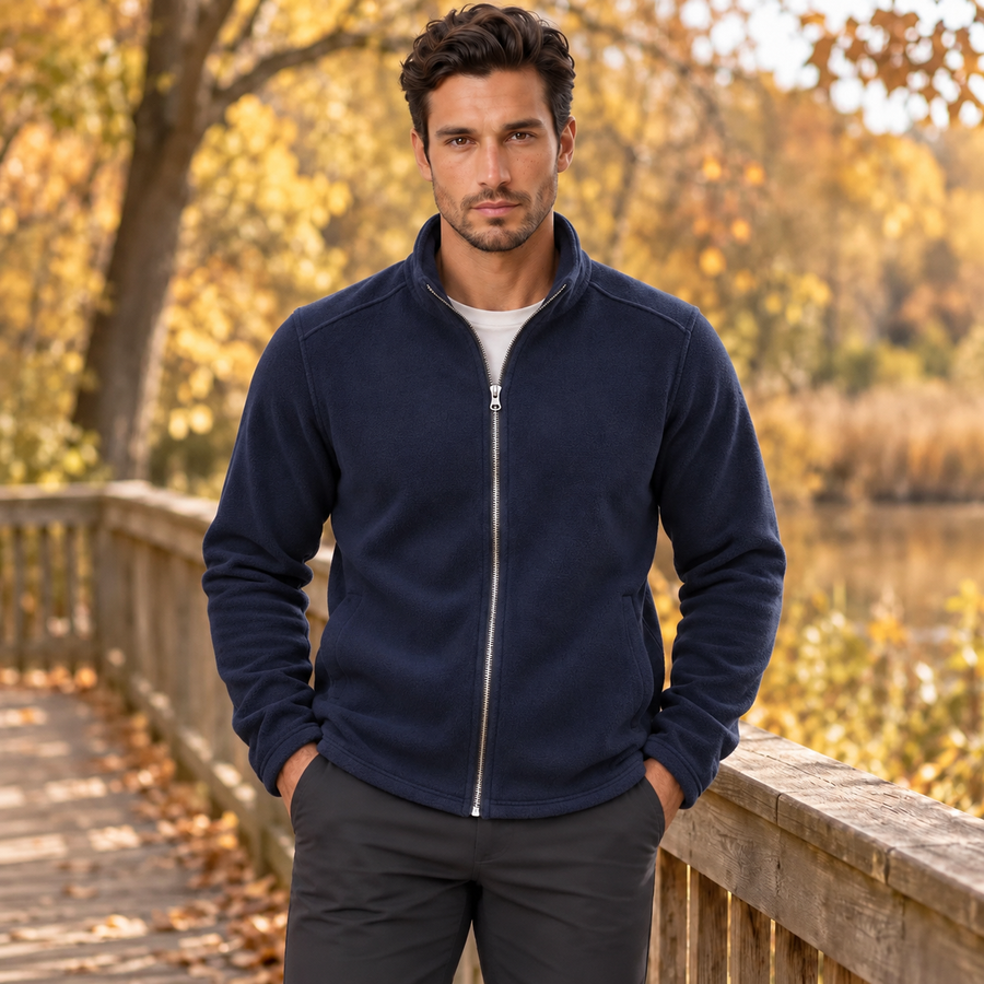 Sudadera Hombre con Cremallera Completa y Cuello Alto