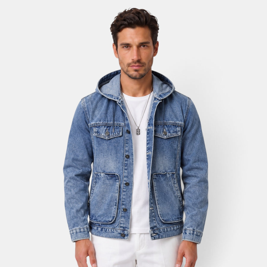 Sudadera Vaquera Hombre con Capucha
