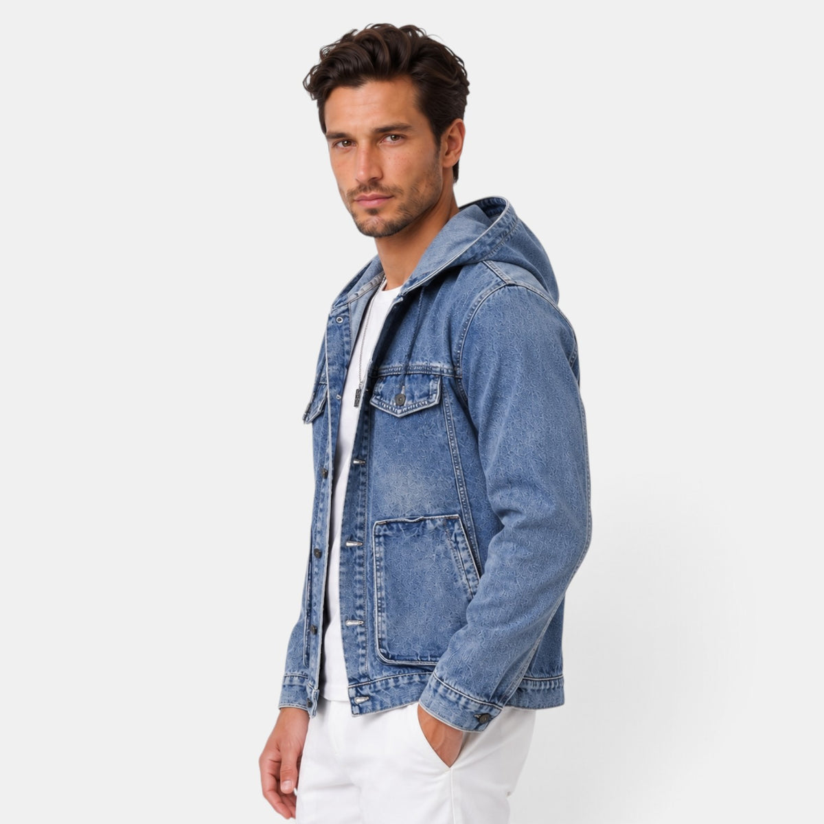 Sudadera Vaquera Hombre con Capucha