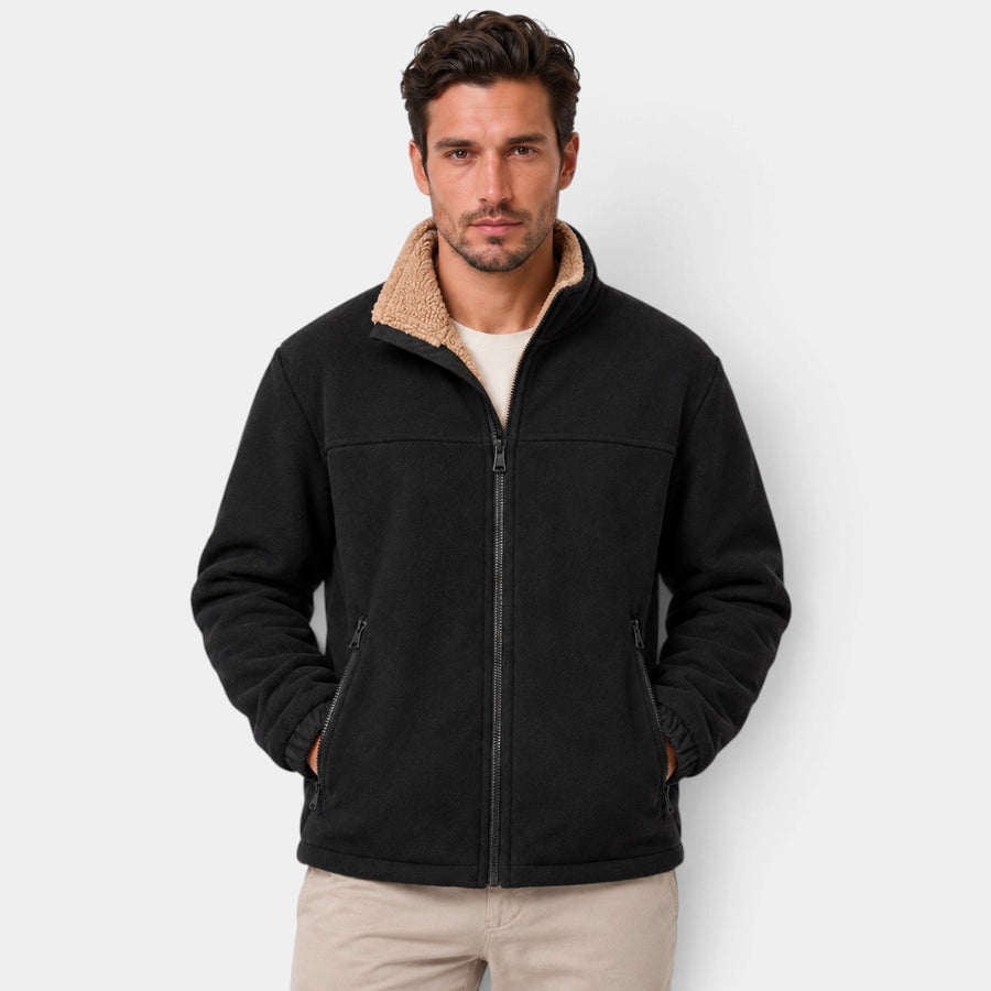 Men's Sherpa-Lined Full-Zip Fleece Jacket