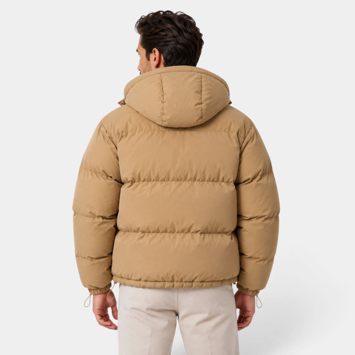 Chaqueta Hombre Acolchada Oversize con Capucha y Bajo Ajustable