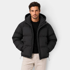 Chaqueta Hombre Acolchada Oversize con Capucha y Bajo Ajustable