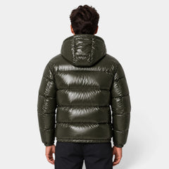 Chaqueta Hombre Acolchada con Capucha Acabado Brillante