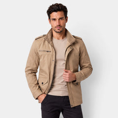 Chaqueta Hombre Acolchada Entallada con Hombreras Clásica