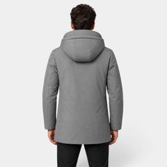 Parka Hombre con Capucha y Forro Acolchado Largo Medio