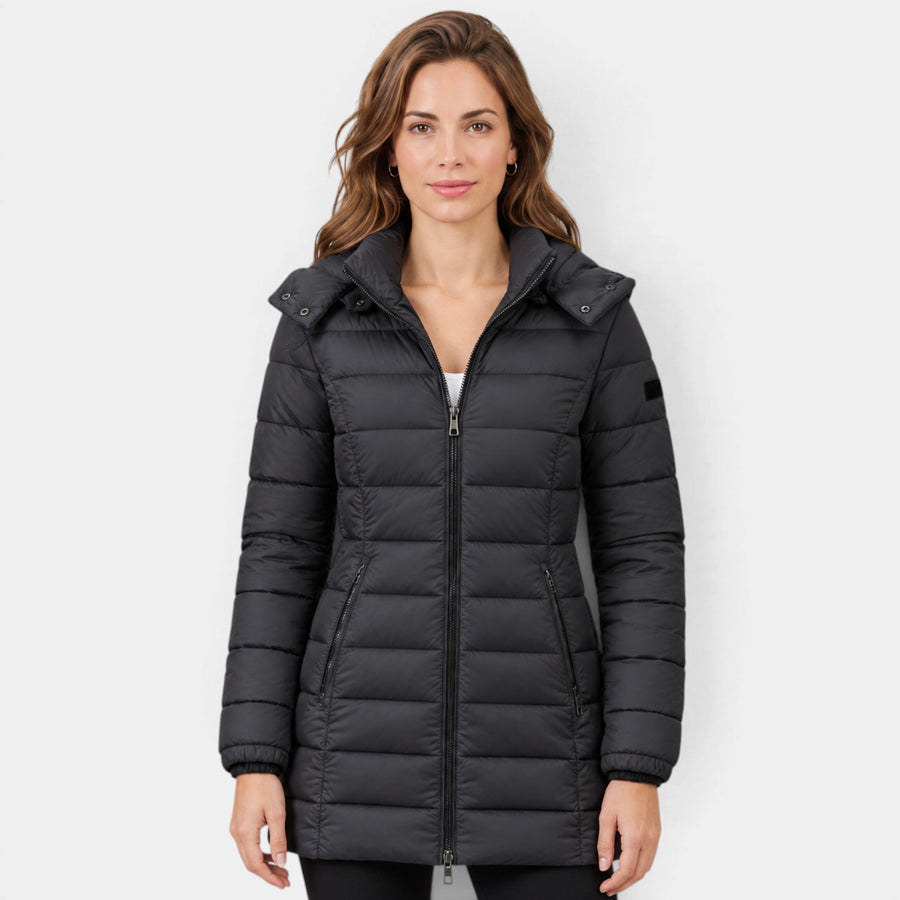 Women's Hooded Midi Puffer Coat