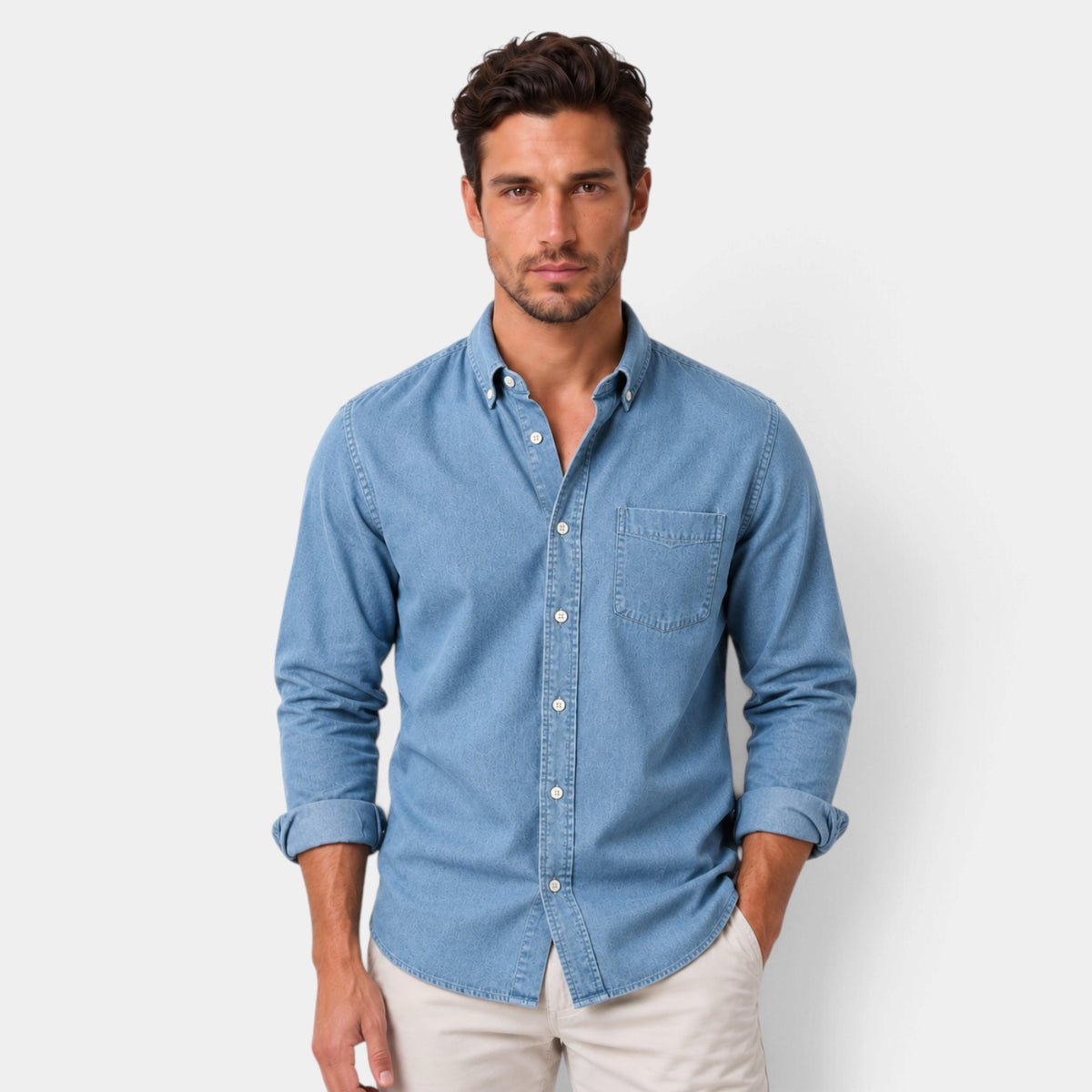 Men's Casual Relaxed Fit Long Sleeve Shirt