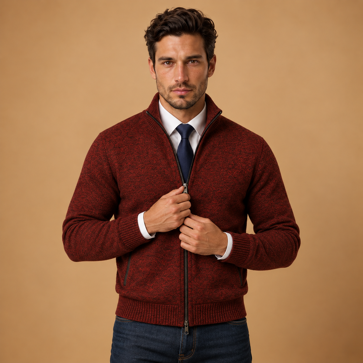 Men's Full-Zip Knit Cardigan Sweater - Classic Fit