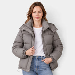 Abrigo Acolchado Oversize de Mujer con Capucha