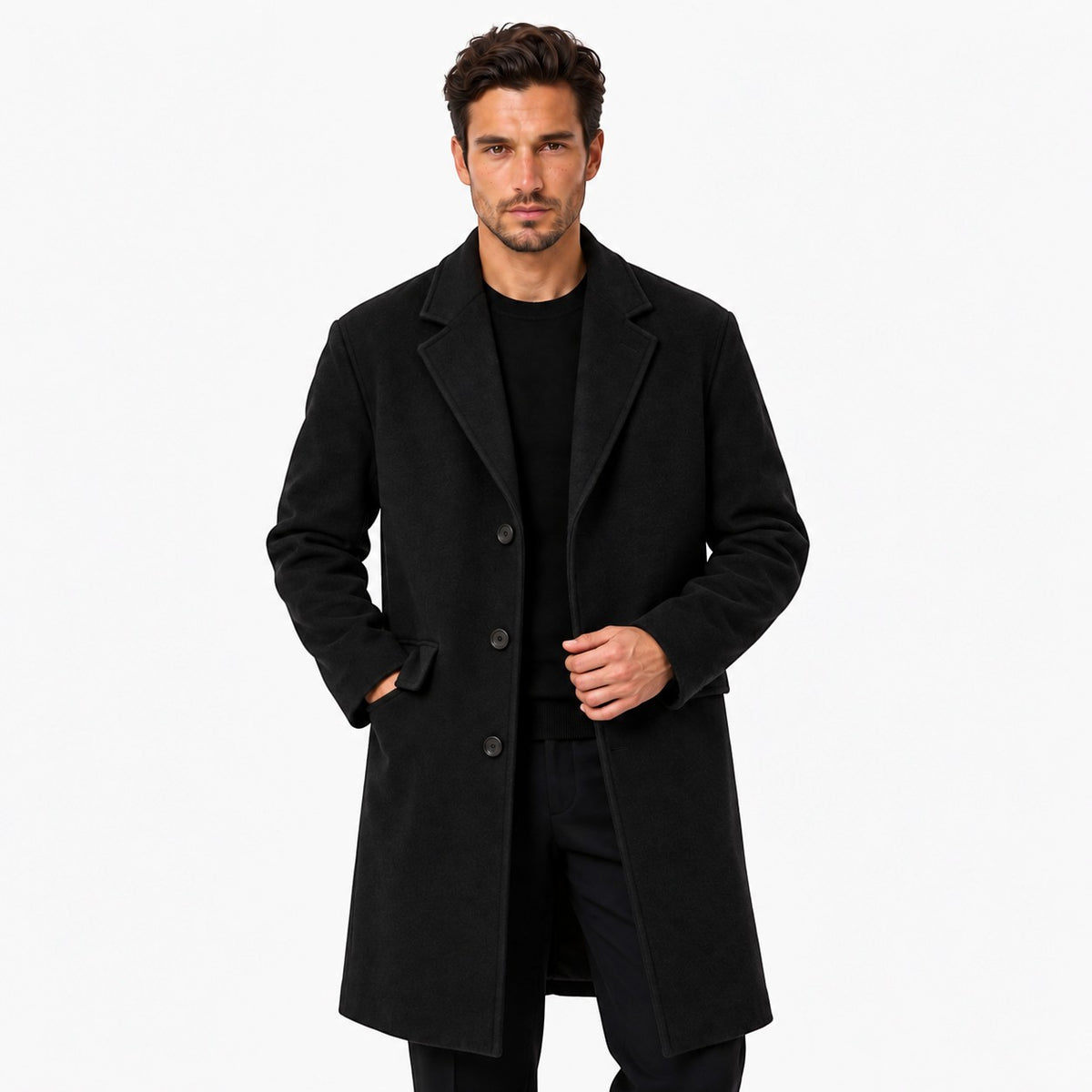 Men's Classic Long Lapel Coat