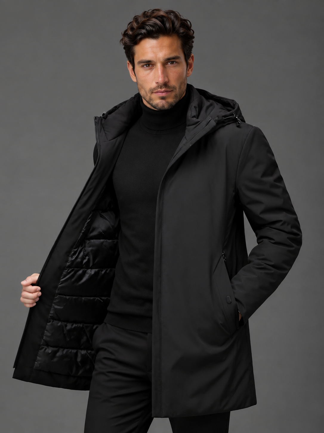 Chaqueta Hombre Impermeable con Capucha