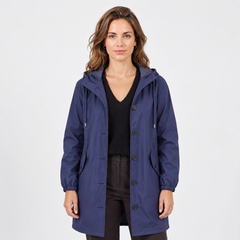 Women's Long Waterproof Hooded Raincoat - Plus Sizes to 5XL