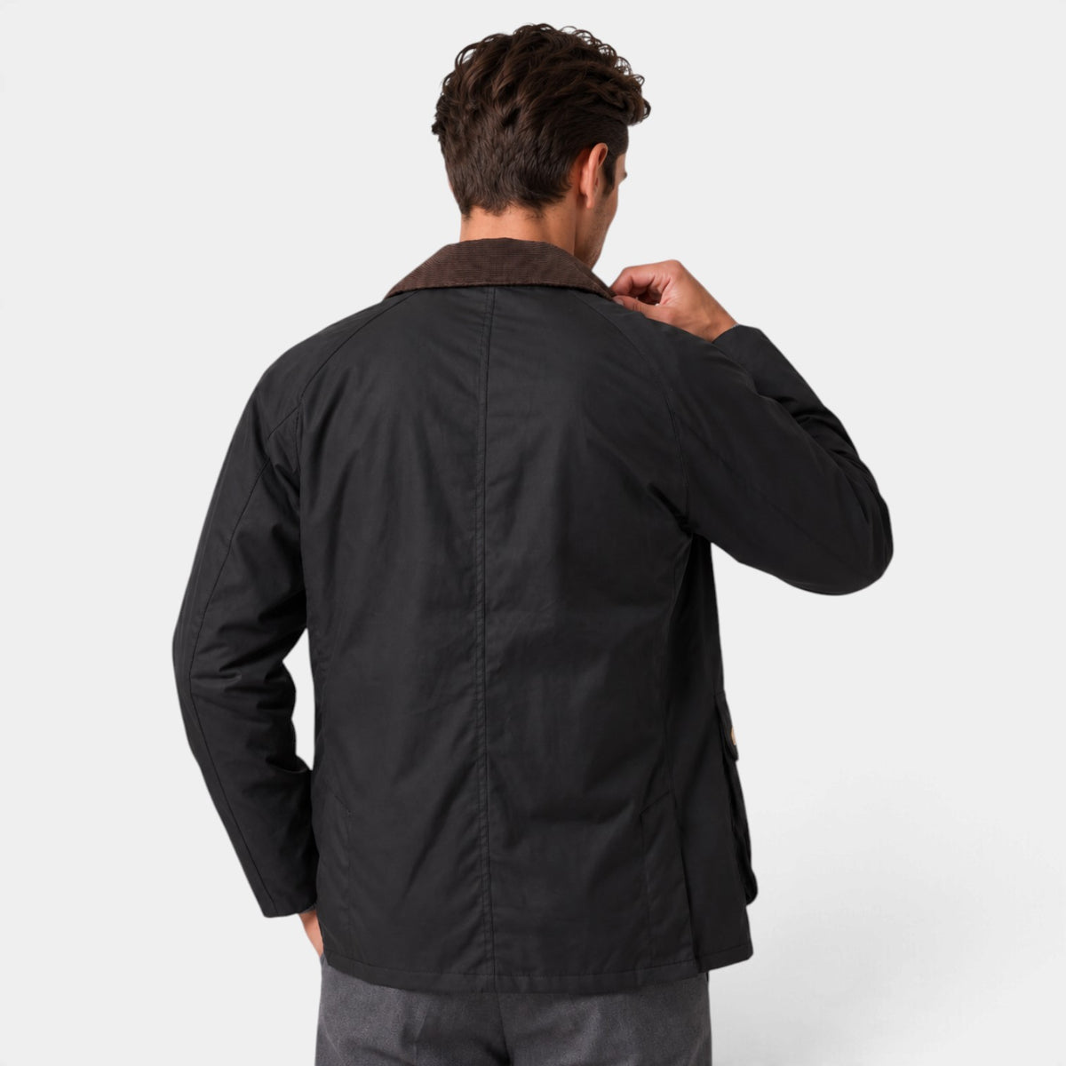 Men's Vintage Workwear Jacket with Corduroy Collar