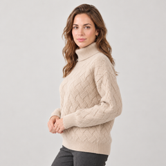 Women's Textured Turtleneck Sweater - Knit Pullover