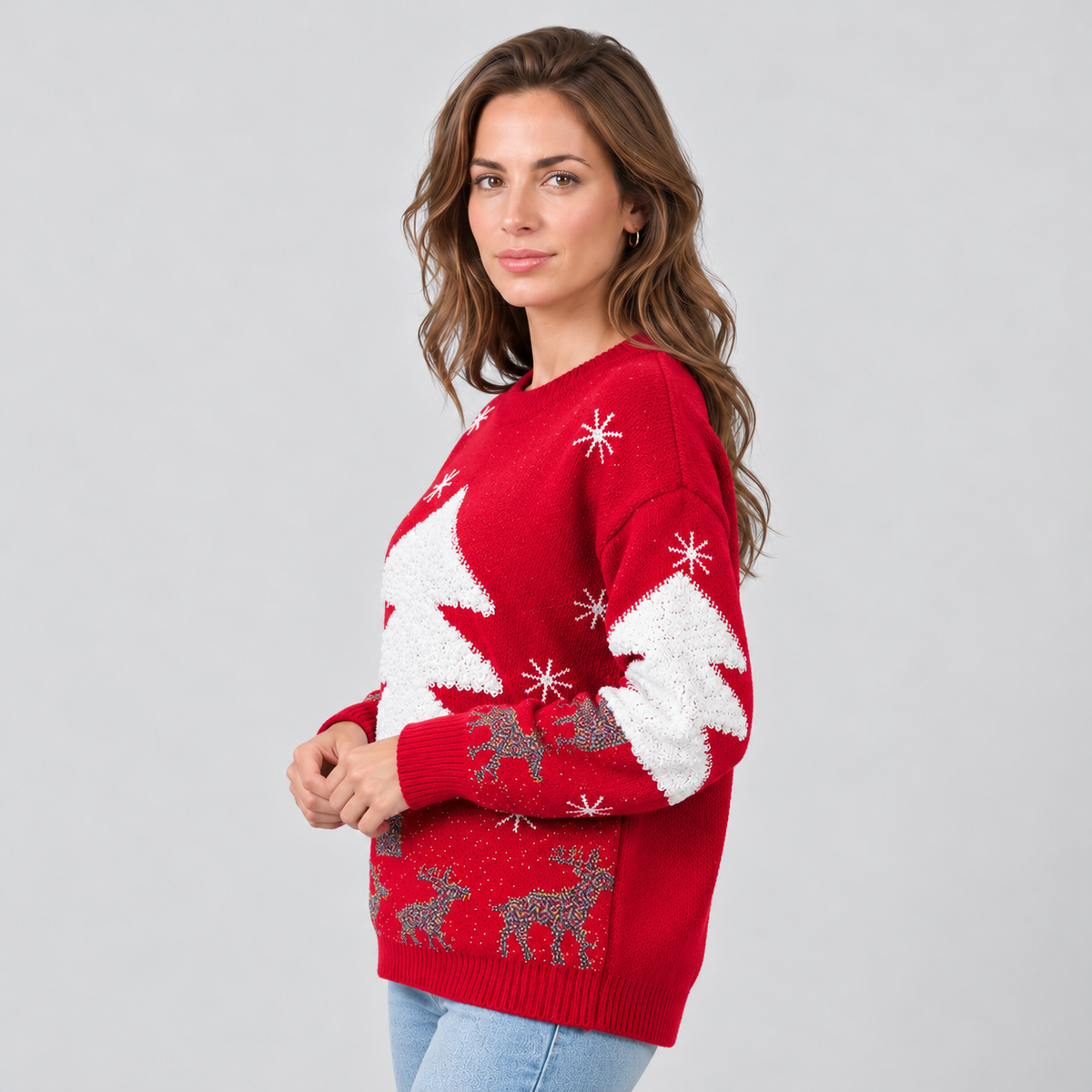Women's Christmas Knit Sweater - Warm Festive Holiday Design