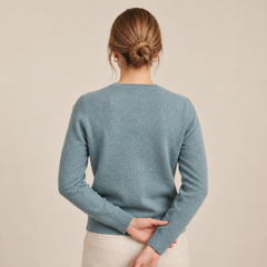 Jersey de Cuello Redondo de Cashmere Puro para Mujer