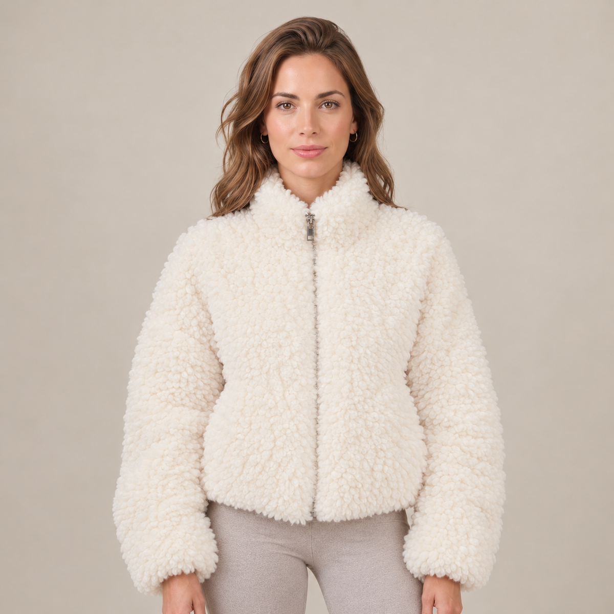 Chaqueta Mujer de Borreguito con Cremallera
