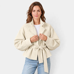Chaqueta Bomber de Ante Oversize Mujer