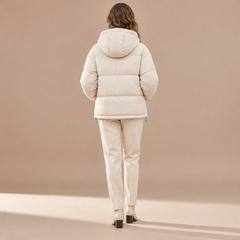 Women's Oversized Hooded Puffer Jacket - Loose Fit Quilted Coat