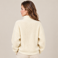 Women's Textured Knit Half-Zip Sweater - Quarter Zip Pullover