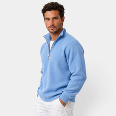 Men's Slim Fit Corduroy Zip-Up Sweater