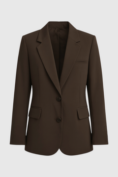 Blazer Entallado Marrón para Mujer, Casual o de Oficina