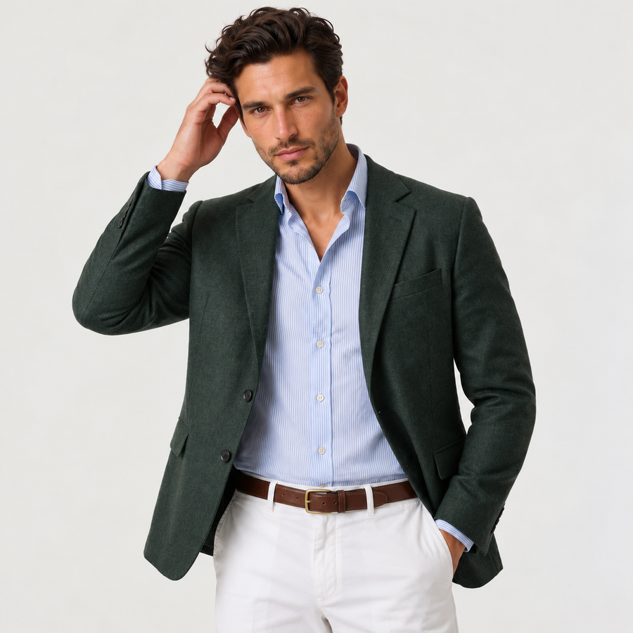 Blazer Hombre de Punto Entallado Smart Casual
