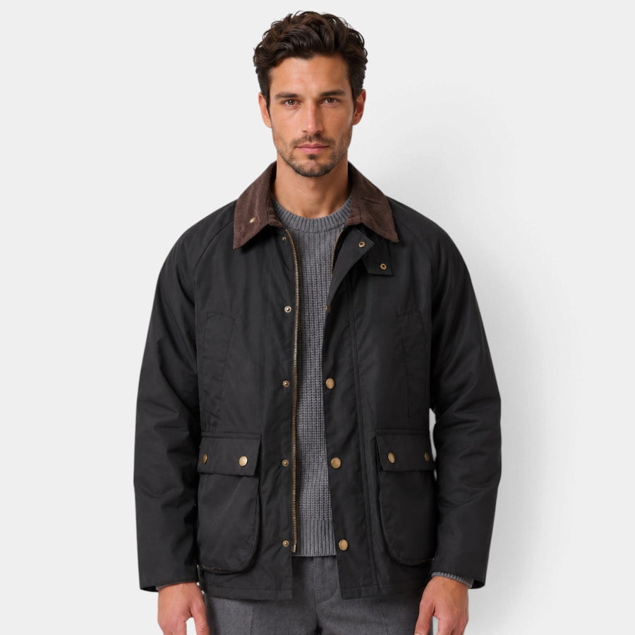 Men's Vintage Workwear Jacket with Corduroy Collar