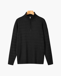 Jersey Media Cremallera Hombre de Punto Trenzado