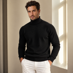Jersey de Cuello Alto de Merino para Hombre Transpirable
