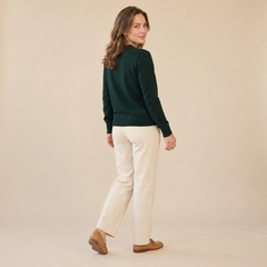 Jersey de Cuello Redondo de Cashmere Puro para Mujer
