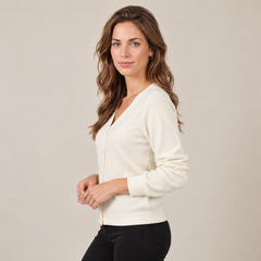 Women's Pure Wool V-Neck Cardigan Sweater