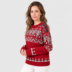 Jersey Navideño de Mujer Oversize de Punto Suave para Invierno
