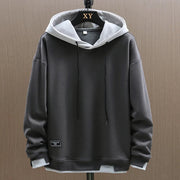 Sudadera Hombre Bicolor con Capucha y Cordón Ajustable
