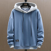 Sudadera Hombre Bicolor con Capucha y Cordón Ajustable
