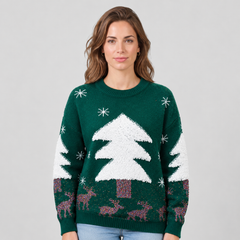 Women's Christmas Knit Sweater - Warm Festive Holiday Design