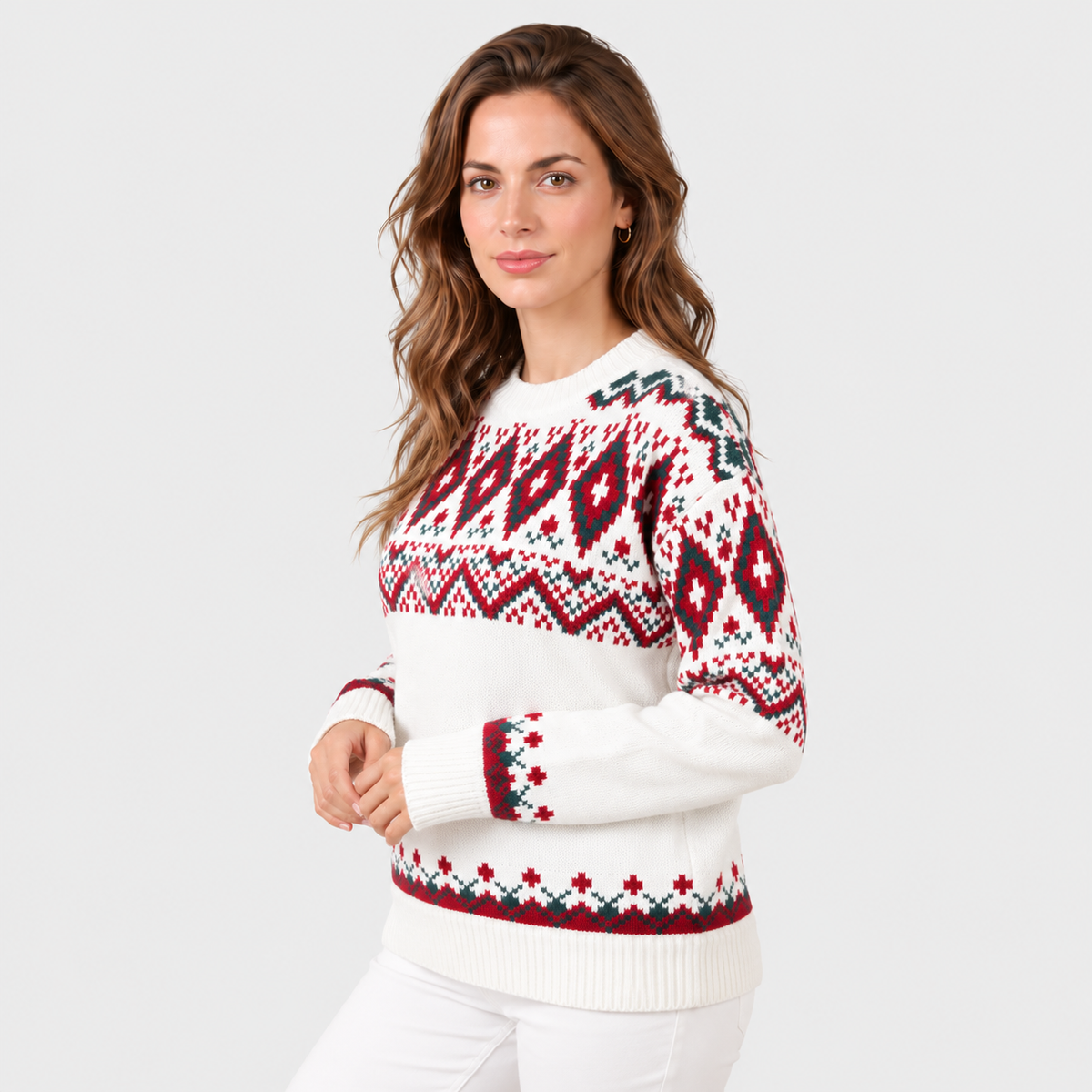 Jersey Navideño de Mujer Oversize de Punto Suave para Invierno