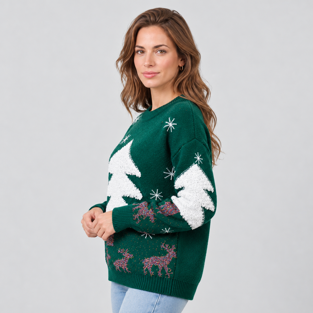 Women's Christmas Knit Sweater - Warm Festive Holiday Design