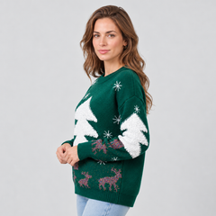 Women's Christmas Knit Sweater - Warm Festive Holiday Design