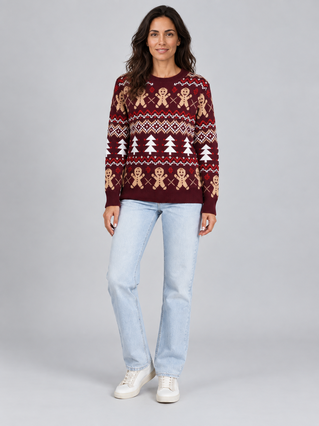 Women's Fair Isle Gingerbread Christmas Sweater