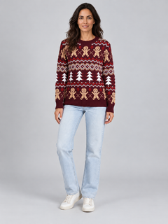 Women's Fair Isle Gingerbread Christmas Sweater