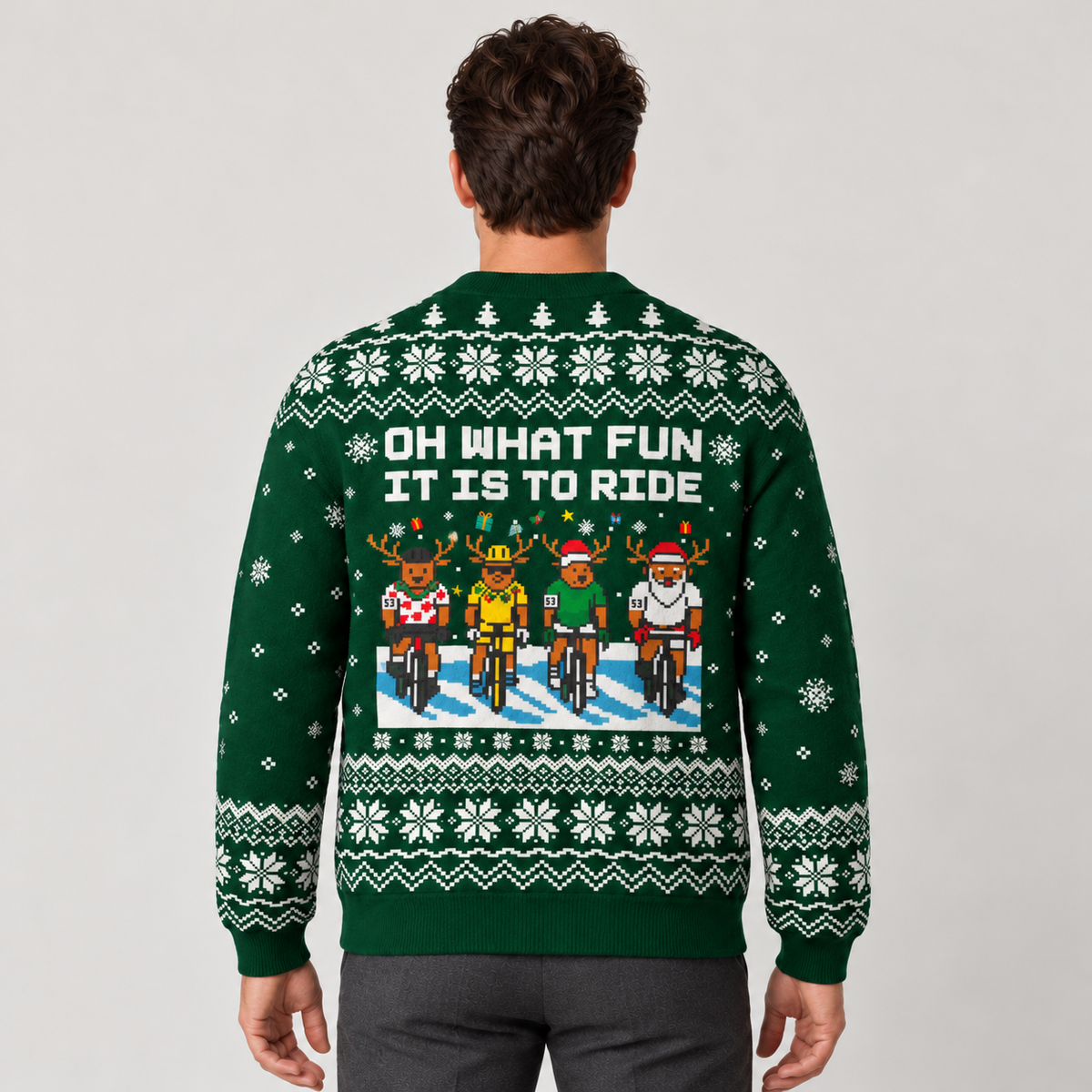 Men's Christmas Cardigan - Reindeer Pattern Holiday Sweater