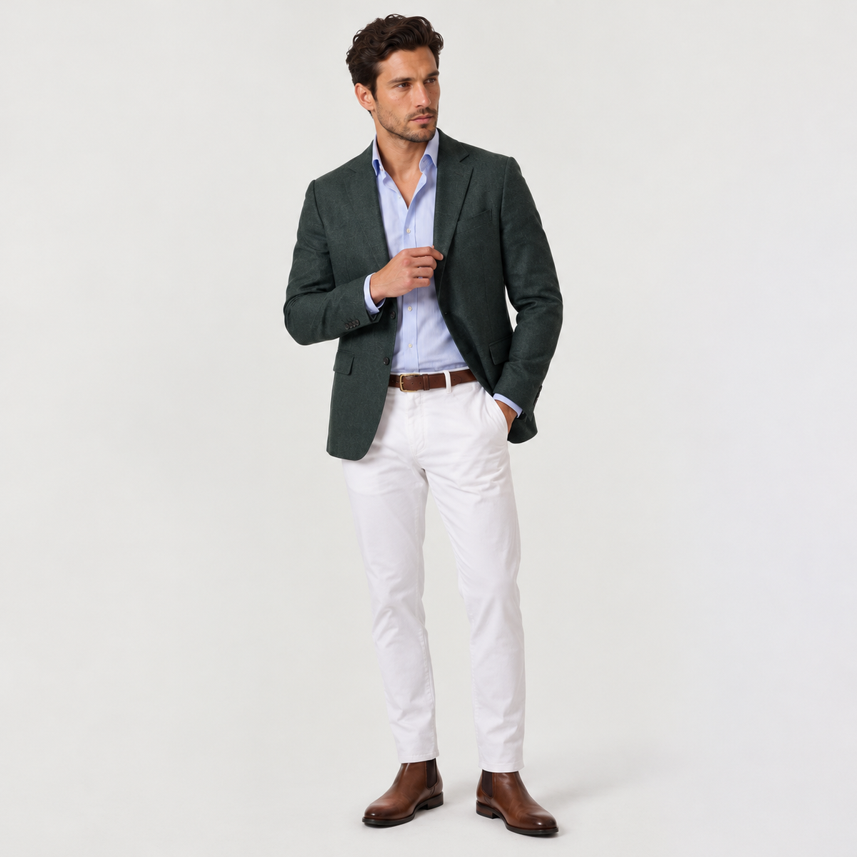 Blazer Hombre de Punto Entallado Smart Casual
