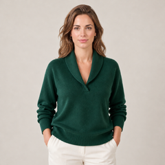 Women's Soft Shawl Collar Sweater - Long Sleeve