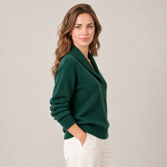 Women's Soft Shawl Collar Sweater - Long Sleeve
