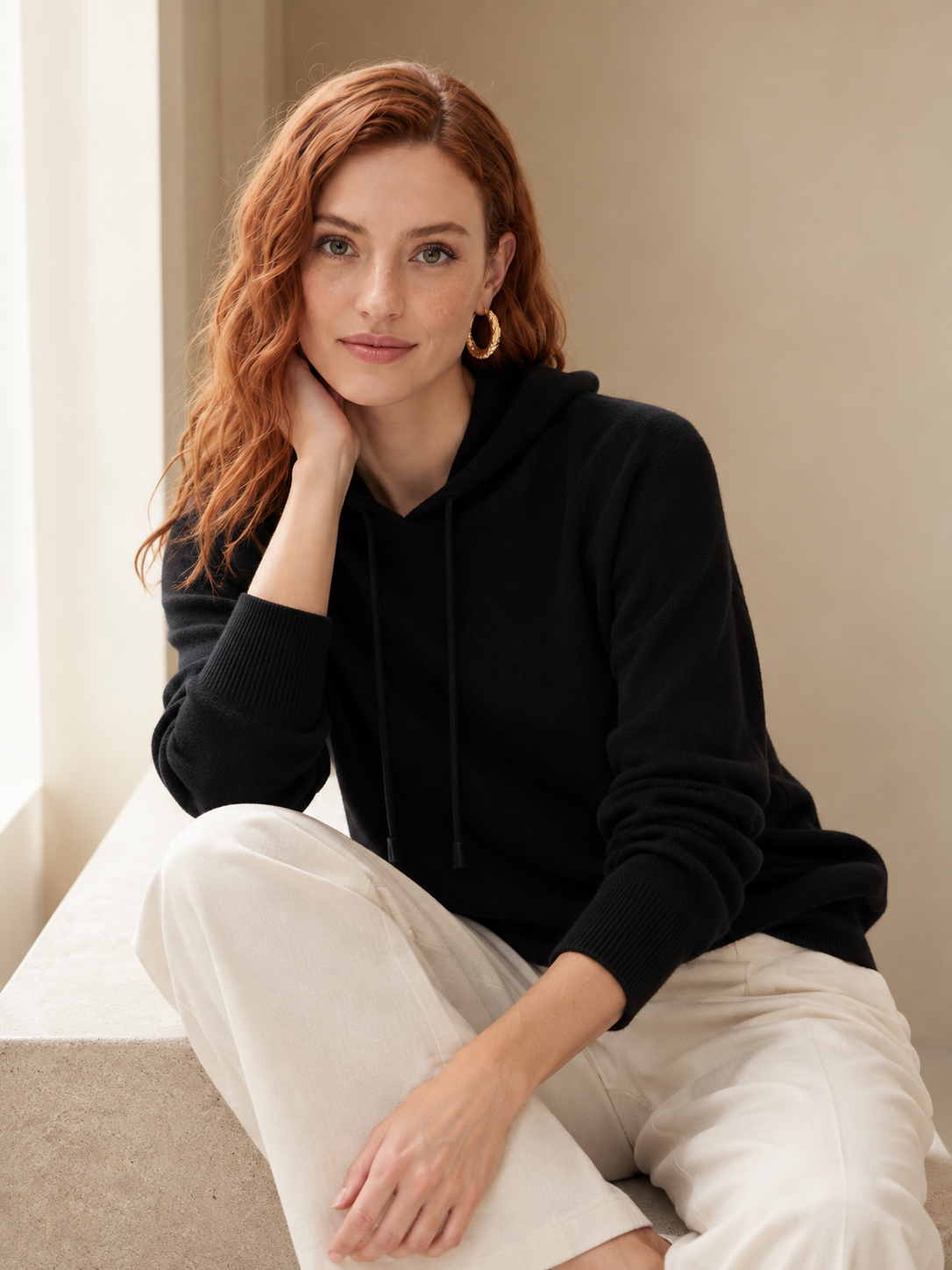 Sudadera Mujer Clásica de Cachemira con Capucha