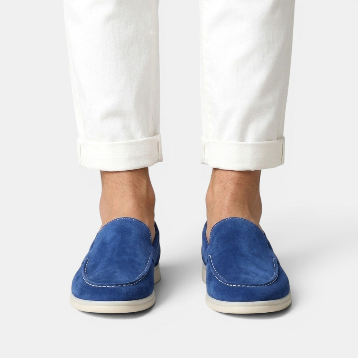 Men's Suede Slip-On Loafers - Matte Finish, Casual Dress Shoes