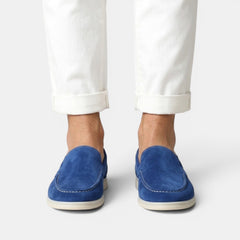 Men's Suede Slip-On Loafers - Matte Finish, Casual Dress Shoes